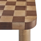 Modway Oscar 36" Square Checkered Dining Table - Walnut and Dark Walnut-8