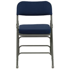 Flash Furniture HERCULES Series Premium Curved Triple Braced & Double Hinged Navy Fabric Metal Folding Chairs - 2 Pack-Set of 2 Padded Metal Folding Chairs