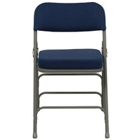 Flash Furniture HERCULES Series Premium Curved Triple Braced & Double Hinged Navy Fabric Metal Folding Chairs - 2 Pack-Set of 2 Padded Metal Folding Chairs