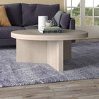 Hudson&Canal Holm 36"W Round Coffee Table - Alder White-Clean with a soft, dry cloth and no harsh chemicals or abrasive cleaning materials