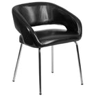 Flash Furniture Fusion Series Contemporary Leather Side Reception Chair - Black-Contemporary Style