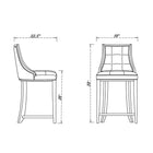Manhattan Comfort - Tabouret de comptoir Fifth Avenue 19" traditionnel rembourré en similicuir - blanc perle et noyer - lot de 2-Revêtement en similicuir avec rembourrage en mousse