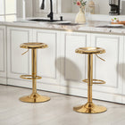 HOMCOM - Tabourets de bar réglables en acier - or - paquet de 2-Design moderne qui complète avec style les bars à domicile, cafés ou studios 
