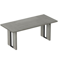 HOMCOM 71" Large Dining Table in Industrial Style for 8 People - Grey Wood Finish-70.9" x 31.5" (180 x 80 cm) spacious tabletop fits up to eight people for family gatherings