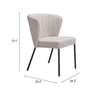 Zuo Aimee Dining Chair - Beige - Set of 2-6