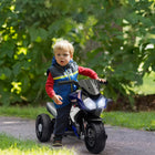 Qaba 6V Kids Electric 3-Wheel Motorcycle with Music and Headlights - Blue-Top speed of 1.86 mph(3km/h) is fast but safe 