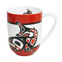 Oscardo Salmon by Jamie Sterritt Porcelain Mug - 485ml-Indigenous Art Design - Salmon by Jamie Sterritt, Gitksan Native artist, First Nations artwork celebrating cultural heritage and tradition