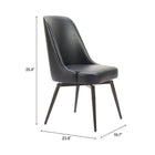 Zuo Keppel Swivel Dining Chair - Black - Set of 2-6