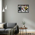 Sidney Crosby and Nathan Mackinnon Face-off - Framed Canvas - 31" x 22"-Ready to hang - arrives fully assembled