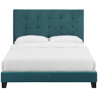 Modway Melanie Tufted Button Upholstered Performance Velvet Full Platform Bed - Sea Blue-Wood Frame/LVL Slats/MDF Headboard