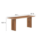 Modway Amistad 60" Wood Dining Table and Bench Set - Walnut-Adjustable Non-Marking Foot Pads