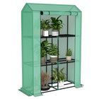Outsunny Mini Greenhouse with 3-Tier Shelves- Three-tier plant shelf maximizes storage for gardening essentials
 