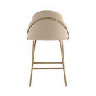 Manhattan Comfort Gracie 22" Modern Leatherette Upholstered Counter Stool - Tan and Gold - 2 Pack-Minimal Assembly Required. Hardware Included