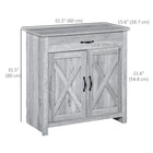 HOMCOM Farmhouse 31.5" L Sideboard Buffet Cabinet with Storage - Grey-Quality MDF and particleboard