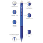 uni-ball Erasable Gel Retractable Pens - 0.7mm - Blue - 2 Pack-Barrel Color and Construction: Blue