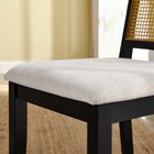 Modway - Arlo Faux rotin et bois Fauteuils d’accompagnement à manger Ensemble de 2 - Ivoire en tissage naturel noir à bruyère-Rembourrage en mousse dense