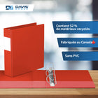Davis Group Super économie, Reliure à anneaux en “D” inclinés 2 po, paquet de 6 – Rouge-Polypropylène sans PVC