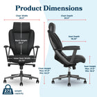 La-Z-Boy Venetta Ergonomic Swivel Executive Office Chair - Black-Endorsed by the American Chiropractic Association