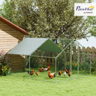 PawHut - Poulailler en métal pour l’extérieur, 9,8 pi L x 11,2 pi l x 6,23 pi H-Il est recommandé de l’associer à un poulailler en bois pour de meilleures conditions de vie 