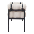 Zuo Barrow Bench - Cream-Dimensions: 16.9" L x 55.1" W x 21.3" H