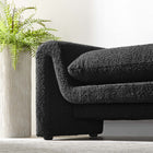 Modway Waverly Boucle Fabric Bench - Black-Adjustable Non-Marking Foot Pads