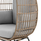 Manhattan Comfort - Fauteuil œuf autoportant moderne Spezia 33,46" pour patio, beige et gris-Parfait pour une utilisation intérieure et extérieure
