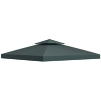 Outsunny 10' L x 10' W Square 2-Tier Gazebo Canopy Replacement Top Cover - Charcoal Grey-Replacement canopy will fit 3 x 3(m)/9.8' x 9.8' size frame