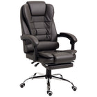 HOMCOM - Fauteuil de bureau exécutif inclinable en similicuir avec accoudoirs - café-Chaise de bureau moderne qui ajoute du style à toute pièce et à toute déco