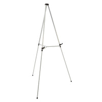 Quartet Aluminum Lightweight Telescoping Easel - 38" - 66" - Silver-Lightweight, portable display easel