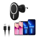 HyperGear 15W MagVent MagSafe Wireless Car Charger - Black-MagSafe case compatible