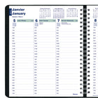 Blueline 2026 Essential Weekly Planner - 8" x 6-1/2" - Black - Bilingual-Tear off corners