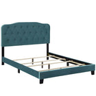 Modway Amelia Performance Velvet Full Bed - Sea Blue-Modern Bed Frame With Headboard
