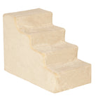 PawHut 4-Step Pet Stairs - Beige-Help prevent pet injuries caused by jumping on furniture with our pet-friendly stairs 