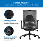 Mount-It! - Support dorsal incurvé en mousse à mémoire de forme Ergo Collection - Noir-Dimensions : 43 cm x 38,5 cm x 11 cm