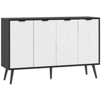 HOMCOM Modern 47.2" L Sideboard Buffet Cabinet - Black-Large storage space with 2 door cabinets for holding daily accessories and utensils