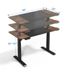 LjubLjana 47" Electric Height Adjustable Sit-Stand Desk - Black/Wood-Powerful Electric Motor - Enjoy a height range of 28" to 45" with this desk's powerful motor and strong legs using telescopic height adjustment, the easy-to-use push button controller features 4 memory pre-sets to save your preferred height