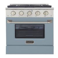 Kucht 30" KNG Series Pro Style Propane Gas Range - Stainless Steel/Light Blue-Cook and bake like a pro with the extra-large convection oven that offers 4.2 cu. ft. of capacity, a 5-rack configuration, and an extra-large viewing window