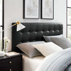 Modway Lily Upholstered Vinyl Queen Headboard - Black-Fits queen size beds