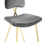 Modway Ponder Performance Velvet Bar Stool - Gray-8