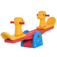 Qaba - Balançoire à bascule 2 places pour enfants en plastique - Multicolore-Fabriqué en HDPE de haute qualité et durable 
