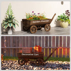 Outsunny - Jardinière chariot en bois avec 4 roues et poignée-Structure en bois de sapin carbonisé supportant jusqu’à 66 lb pour une utilisation en extérieur
