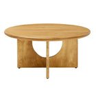 Modway Rivian Round 34" Coffee Table - Oak-Weight Capacity: 176 lb