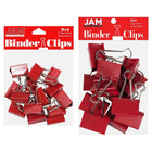 JAM Paper Colourful Binder Clips Assortment - Medium & Large - Red - 27 Pack-Colour: Red | Made of tempered steel for an extra strong hold