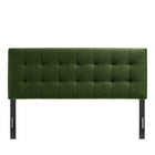 Modway Lily Stain-Resistant Performance Velvet Queen Size Headboard - Moss Green-Padded Construction