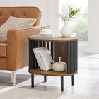 Modway Fortitude Side Table - Walnut Black-MDF and Particleboard