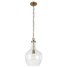 Hudson&Canal Verona 11" Wide Pendant with Glass Shade - Brass/Seeded-Mid-century modern design for your entryway, foyer, or kitchen
