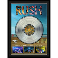 Rush 40th Anniversary Tour with Platinum LP - Framed Print - 28" x 21"-Premium music memorabilia