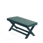 Manhattan Comfort - Abigail banc ottoman capitonné en velours vert style milieu du siècle moderne 42,12"-Mesure de la hauteur des jambes : 16,33 po