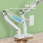 ShoppingAll Heavy Duty Dual Monitor Mount for 13-35" Screens - White-Weight: 15.2 lb