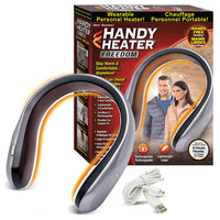 Handy Heater 450 W Heater - USB Rechargeable Personal Wearable Neckband - Silver-Wearable and portable personal heater keeps you warm anywhere